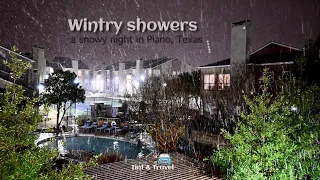 Wintry showers | a snowy night in Plano, Texas | January 24, 2023