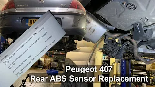 Peugeot 407 Rear ABS sensor replacement