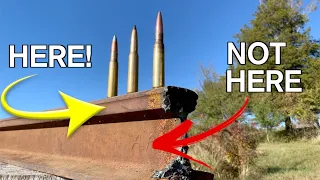 50 BMG vs Train Track in Slow Motion