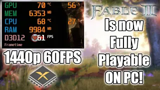 Fable 2 is now fully playable on pc! 1440p 60fps!