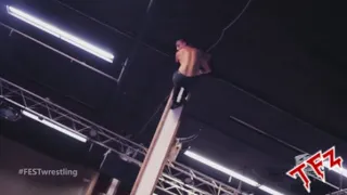 Darby Allin's insane Coffin Drop off a pillar