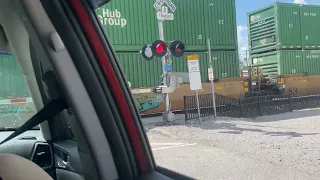 Northbound Union Pacific freight Train in Virden IL