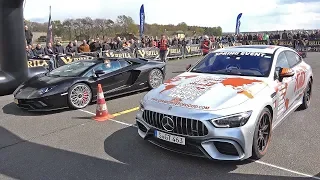 Mercedes AMG GT 63 S 4MATIC+ 4 Door Coupe vs Lamborghini Aventador S Roadster