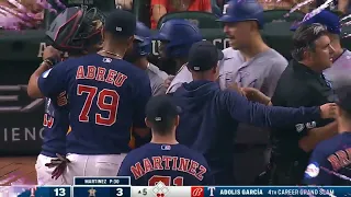 Benches clear in Houston after Adolis Garcia hits a grand slam