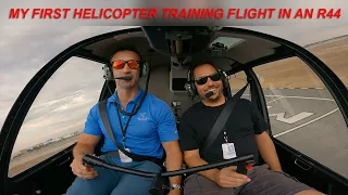 My first helicopter training flight in a Robinson R44