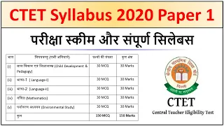 CTET Syllabus paper 1  | CTET Syllabus | Syllabus of ctet | ctet syllabus in hindi