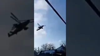 Another footage of Russian Ka-52 firing rockets and flares in Russia-Ukraine war.