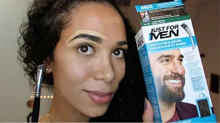 EYEBROW HACK: How to Tint your Eyebrows at Home using Just for Men Beard Dye| Concealer vs. Vaseline