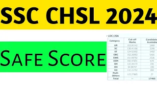 ssc chsl 2024 tier 1 expected cut off, ssc chsl 2024 tier 1 safe score in mock, ssc chsl 2024 update