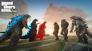 Godzilla, Shin Godzilla and Heisei Godzilla vs Mechagodzilla Team - GTA V Mods