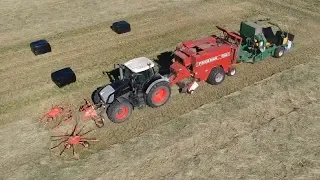 Raking, baling & wrapping grass silage in one pass!