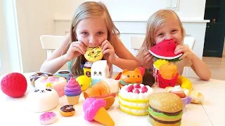 Челлендж ОХОТА на СКВИШИ / Николь vs Алиса / SQUISHY FOOD HUNT / squishy toys CHALLENGE 2018