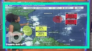 Tropical storms may develop this week in the Caribbean and Atlantic