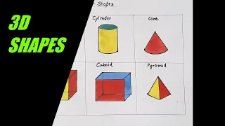 How to draw simple and easy 3D SHAPES / Step by step drawing of shapes / SHAPES