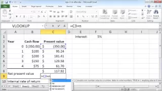 NPV and IRR in Excel 2010