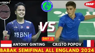 🔴Anthony GINTING (INA) vs Christo POPOV (FRA) | Semifinal ALL ENGLAND 2024