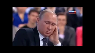 ПРИКОЛ ПУТИН Без Микрофона в Ухе Полный ДЕБИЛ Прямая Линия 2019