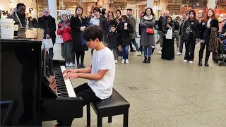 MASSIVE CROWD For INSANE Interstellar Performance on Public Piano