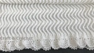 Easy crochet baby blanket/ craft & crochet blanket pattern 1204