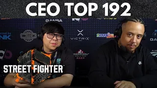 CEO 2023 SF6 Top 192 (Punk, MenaRD, JWong, Phenom, HawaiianShirtMan) Tournament Street Fighter 6