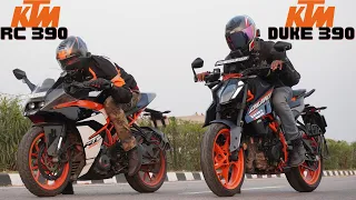 2024 KTM Duke 390 vs KTM RC390 Drag Race