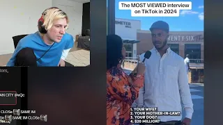 xQc reacts to The Most Viewed Interview on TikTok in 2024