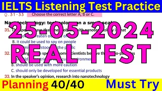 25 MAY 2024 IELTS LISTENING TEST 2024 WITH ANSWERS 🔴 IELTS PREDICTION 🔴 IDP & BC