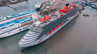 Virgin's Valiant Lady Arrives  for the first time in Portsmouth International Port