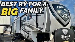 The BEST fifth wheel RV for a BIG family! 2024 Highland Ridge Open Range 395BHS