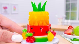 🍉DIY Fresh Miniature Jelly Fruit Decorating At Mini House 🍍 Satisfying Yummy Fruit Jelly Recipe ASMR