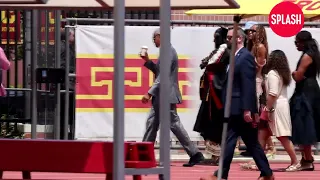 Barack And Michelle Obama Arrive For Sasha Obama's College Graduation