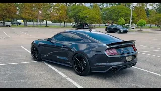 22 Mustang GT with Borla S-type Active Catback and long tube headers , start up, revs and fly by