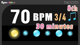 70BPM Metronome │ 3/4 │ 8th │ Wood │ 30min │ 6/8 (8th)