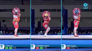 Clean and Jerk lifts comparison - IWF WC Pattaya - Women plus 87kg