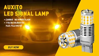 AUXITO 7440 LED Bulbs Turn Signal Lights Amber Yellow Build-in Load Resistor CANBUS Error Free