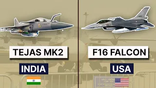 Aircraft comparison of India's Tejas mark2 vs US built F16 Fighting Falcon. #tejas mk2 #F16 #falcon
