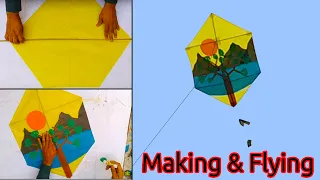 Brazilian Kite making & kite flying at home | Patangbazi | Flying Brazilian Pipa | Pipa combate