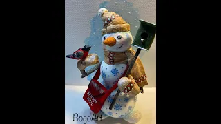 МК ватная игрушка "снеговик"  Часть 4.   DIY  spun cotton toy "snowmen" Part 4.