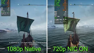 Assassin's creed Valhala | Nvidia 720p NIS vs 1080p FPS Comparison