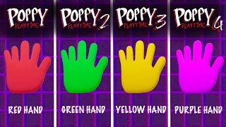 Red Vs Green Vs Yellow vs Purple Hand VHS Comparison | Poppy Playtime: Chapter 3 vs 4 vs 3 vs 1