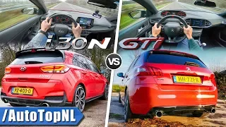 Hyundai i30 N vs Peugeot 308 GTi | ACCELERATION TOP SPEED SOUND & POV AUTOBAHN by AutoTopNL