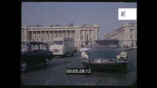 1960s Paris Driving POV, Place de la Concorde, 35mm