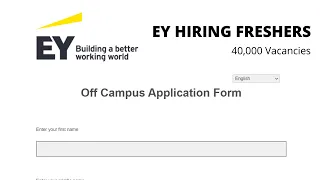 EY HIRING 40,000 B.Tech Freshers | Off Campus for 2021 Batch