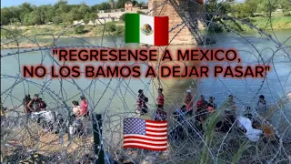 Frontera Mexico-USA. Ya NO los estan dejando CRUZAR. PERMANECEN DENTRO del RIO. (PARTE#4)