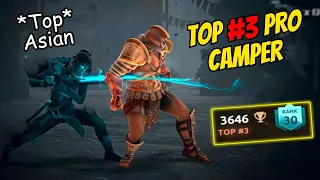 This Camper was sitting at #3 Rank in Asian Leaderboard UNTIL HE MET ME  || Shadow Fight 4 Arena