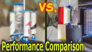 Vertical axis wind turbine performance comparison, Efficiency and Startability