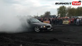 Palenie gumy BMW E36 M50B20 Coupe - MARCZAK- Majówka z BMW  2023 Toruń