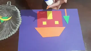 Pattern with Shapes: Cut and Paste Activity | Craft Activity for Children | Making a House