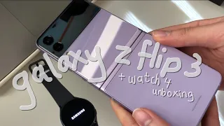 samsung galaxy z flip 3 + galaxy watch 4 unboxing/set-up, suga's over the horizon ringtone