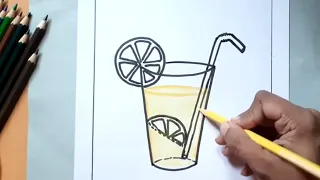HOW TO DRAW LEMONADE/HOW TO DRAW A GLASS /SUPER EASY DRAWING